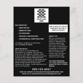 Baufirma Fügen Sie Ihr Logo schwarz hinzu Flyer