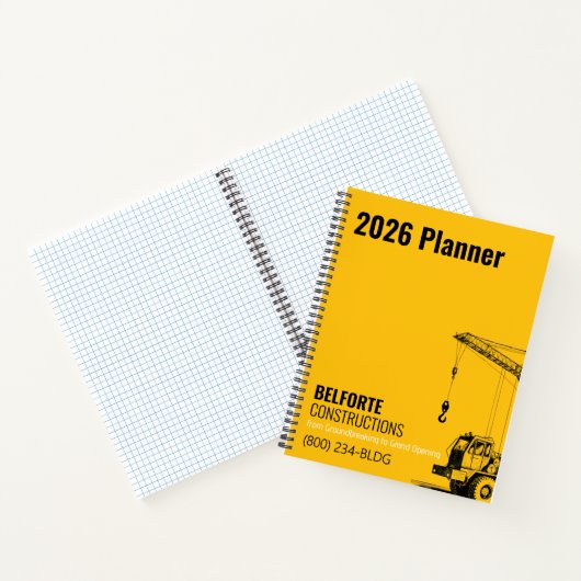 Baufirma, Gelb- und Schwarzkrandesign Notizblock (Innenseite)