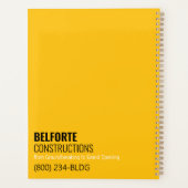 Baufirma, Gelb- und Schwarzkrandesign Planer (Rückseite)