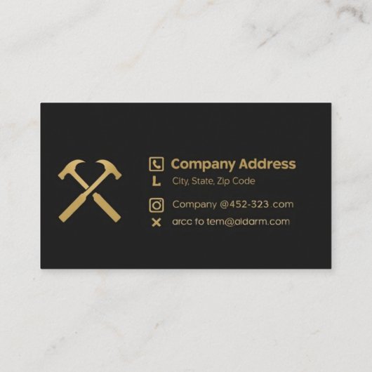 Baufirma | Moderne Visitenkarte (Rückseite)