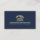 Baufirma moderner Seegold QR-Code Visitenkarte (Vorderseite)