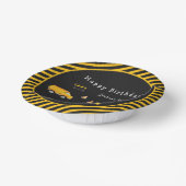 Baufreudigkeit Geburtstag - Name und Alter Junge Pappteller (Gewinkelt)