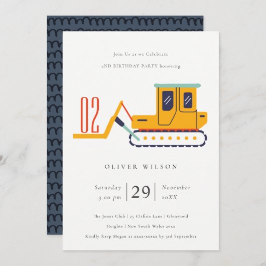 Baugabel für jedes Alter Geburtstag Einladung (Vorne/Hinten)