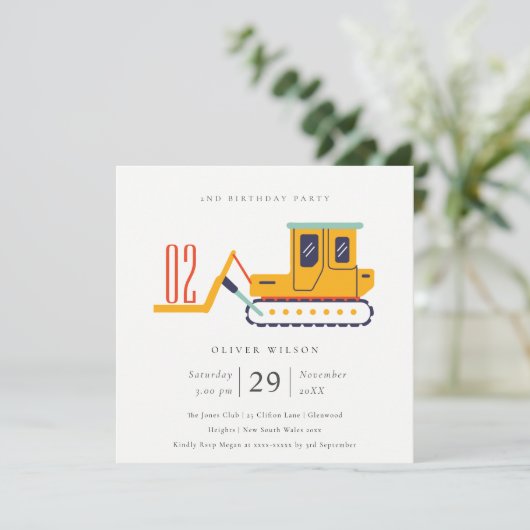 Baugabel für jedes Alter Geburtstag Einladung (Stehend Vorderseite)