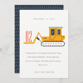 Baugabelfahrzeug jedes Alter zum Geburtstag Dankeskarte (Vorne/Hinten)