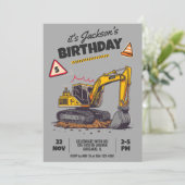 Baugeachtete Geburtstagspartei Einladung (Stehend Vorderseite)