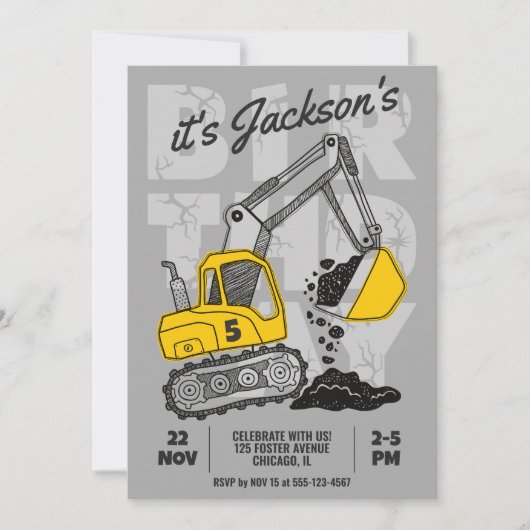 Baugeachtete Geburtstagspartei Einladung (Vorderseite)