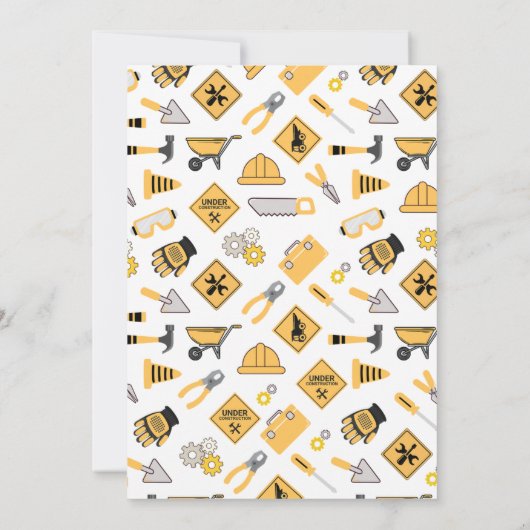 Baugelbe Boys Dump Truck Geburtstag Einladung (Rückseite)