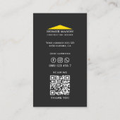 Baugelbes Dreieck des Generalunternehmers Visitenkarte (Rückseite)