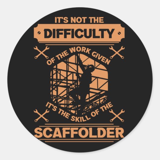 Baugerüst Runder Aufkleber (Vorderseite)