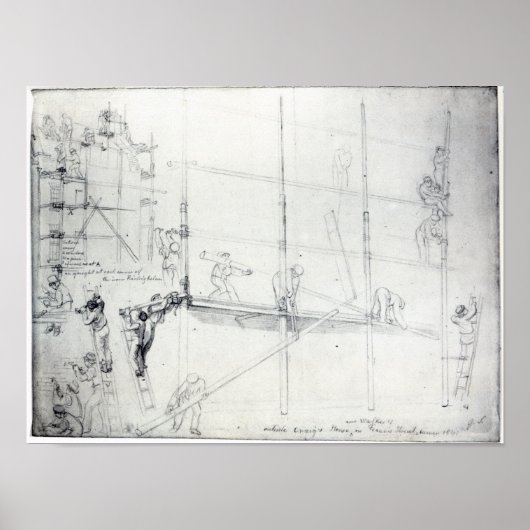 Baugerüste außerhalb des Craig House Poster (Vorne)