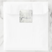 Baugerüste außerhalb des Craig House Quadratischer Aufkleber (Tasche)