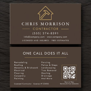 Baugesellschaft Brown Gold QR Code Visitenkarte