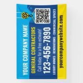 Baugesellschaft QR-Code Navy Blau Werbeartikel Banner (Vertikal)