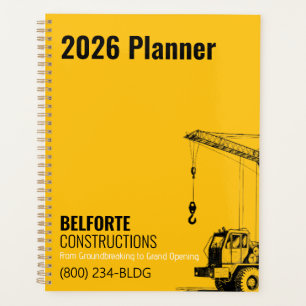 Baugesellschaft, Yellow & Black Crane Design  Planer