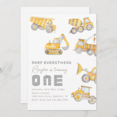 Baugewerbe 1. Geburtstag Einladung (Vorne/Hinten)