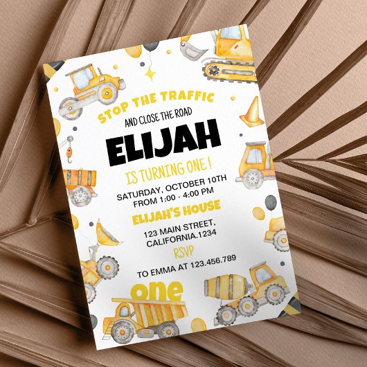 Baugewerbe 1. Geburtstag Einladung