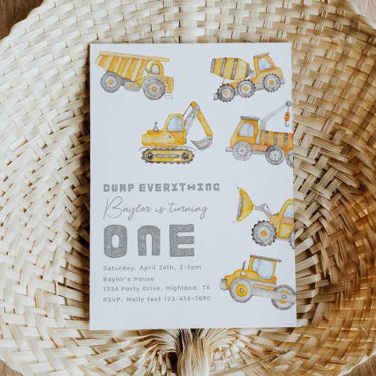 Baugewerbe 1. Geburtstag Einladung