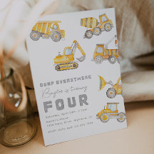 Baugewerbe 4. Geburtstag Einladung