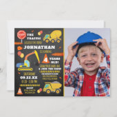 Baugewerbe 4. Geburtstag Foto Einladung (Vorderseite)