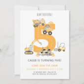 Baugewerbe 5. Geburtstag Einladung (Vorderseite)