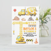 Baugewerbe 8. Geburtstag Einladung (Stehend Vorderseite)