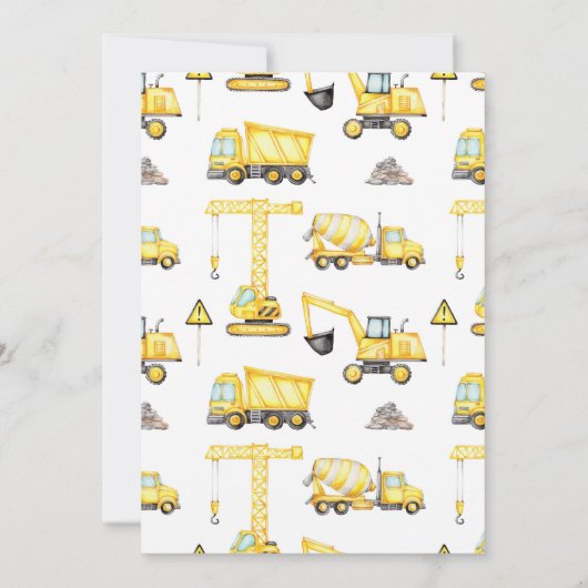 Baugewerbe 8. Geburtstag Einladung (Rückseite)