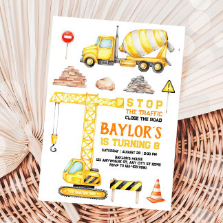 Baugewerbe 8. Geburtstag Einladung