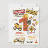 Baugewerbe am Geburtstag, die einen Wrackball verw Einladung (Vorderseite)