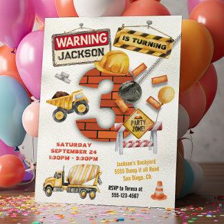 Baugewerbe am Geburtstag: Drei-Wracking-Ball Einladung