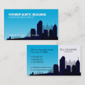 Baugewerbe-blaue Skyline-Karte Visitenkarte (Vorne/Hinten)