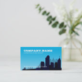 Baugewerbe-blaue Skyline-Karte Visitenkarte (Stehend Vorderseite)