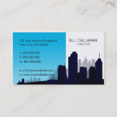 Baugewerbe-blaue Skyline-Karte Visitenkarte (Rückseite)