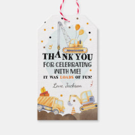 Baugewerbe Danke Tag Dump Truck Boy Geburtstag Geschenkanhänger