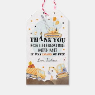 Baugewerbe Danke Tag Dump Truck Boy Geburtstag Geschenkanhänger