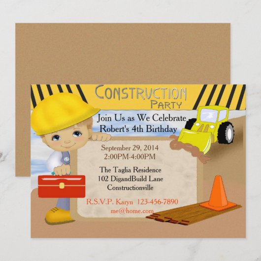 Baugewerbe Einladung (Vorne/Hinten)