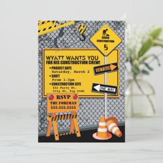 Baugewerbe Einladung (Stehend Vorderseite)