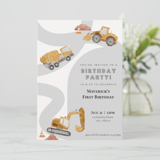 Baugewerbe Einladung (Stehend Vorderseite)