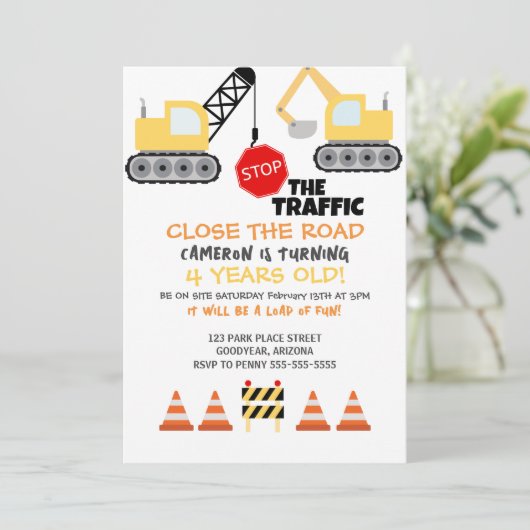 Baugewerbe Einladung (Stehend Vorderseite)