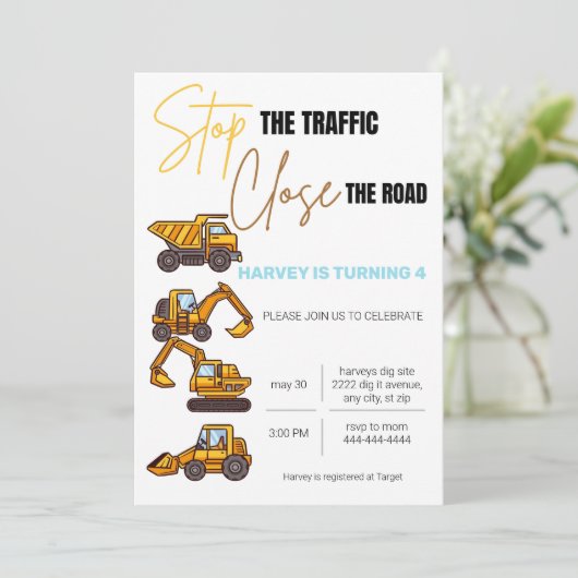 Baugewerbe Einladung (Stehend Vorderseite)