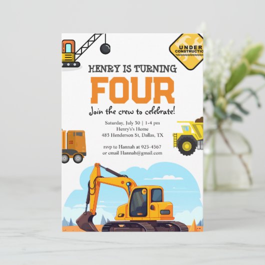 Baugewerbe Einladung (Stehend Vorderseite)