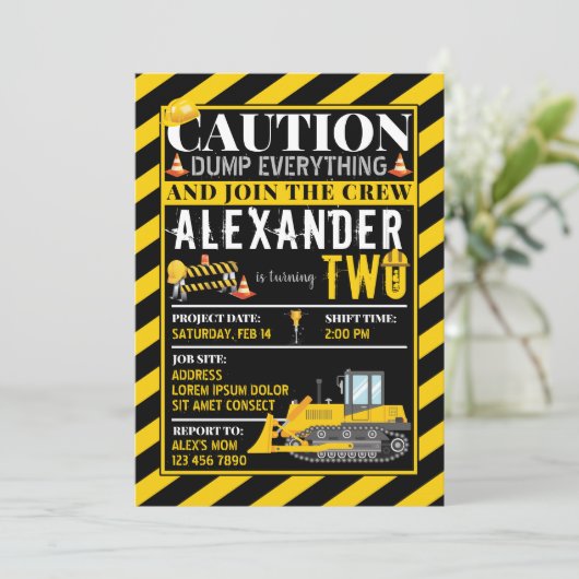 Baugewerbe Einladung (Stehend Vorderseite)