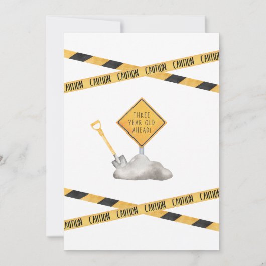 Baugewerbe Einladung am 3. Geburtstag (Rückseite)