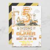 Baugewerbe Einladung | Digger Truck 3r (Vorne/Hinten)