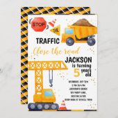 Baugewerbe - Einladung zum Geburtstag (Vorne/Hinten)