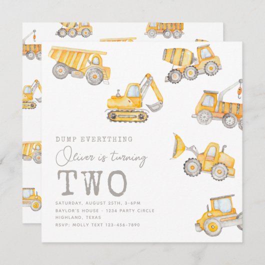 Baugewerbe Einladung zum Geburtstag | Bau (Vorne/Hinten)