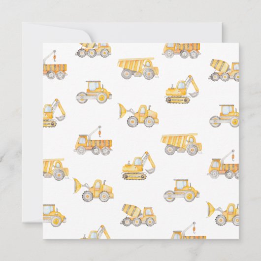 Baugewerbe Einladung zum Geburtstag | Bau (Rückseite)