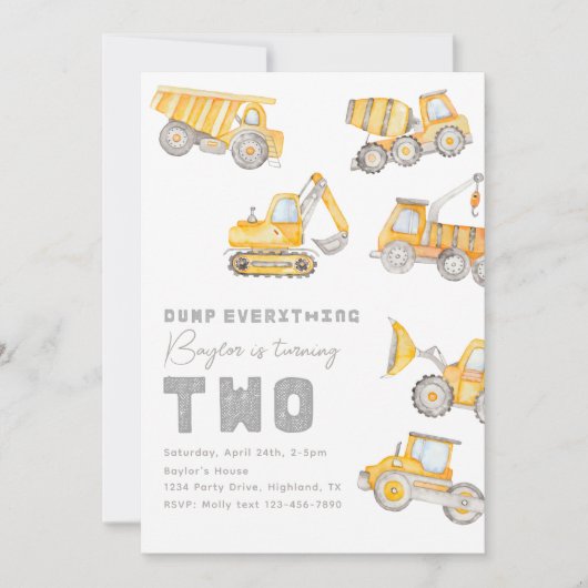 Baugewerbe Einladung zum Geburtstag | Bau (Vorderseite)