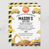 Baugewerbe Einladung zum Geburtstag - bearbeitbare (Vorne/Hinten)