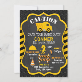 Baugewerbe Einladung zum Geburtstag | Dump Truck |